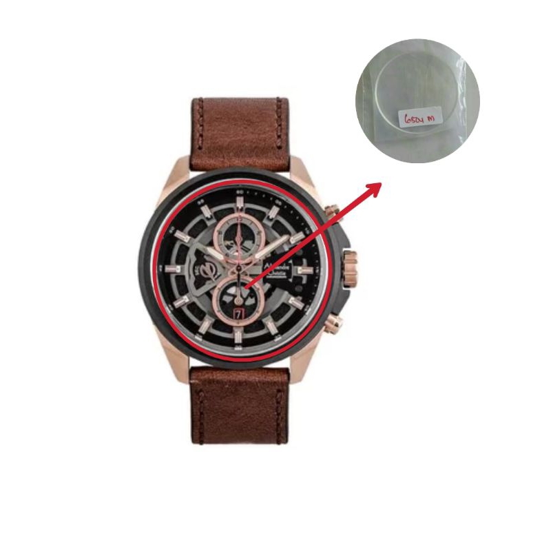 Kaca jam tangan Alexandre Christie 6504Mc original