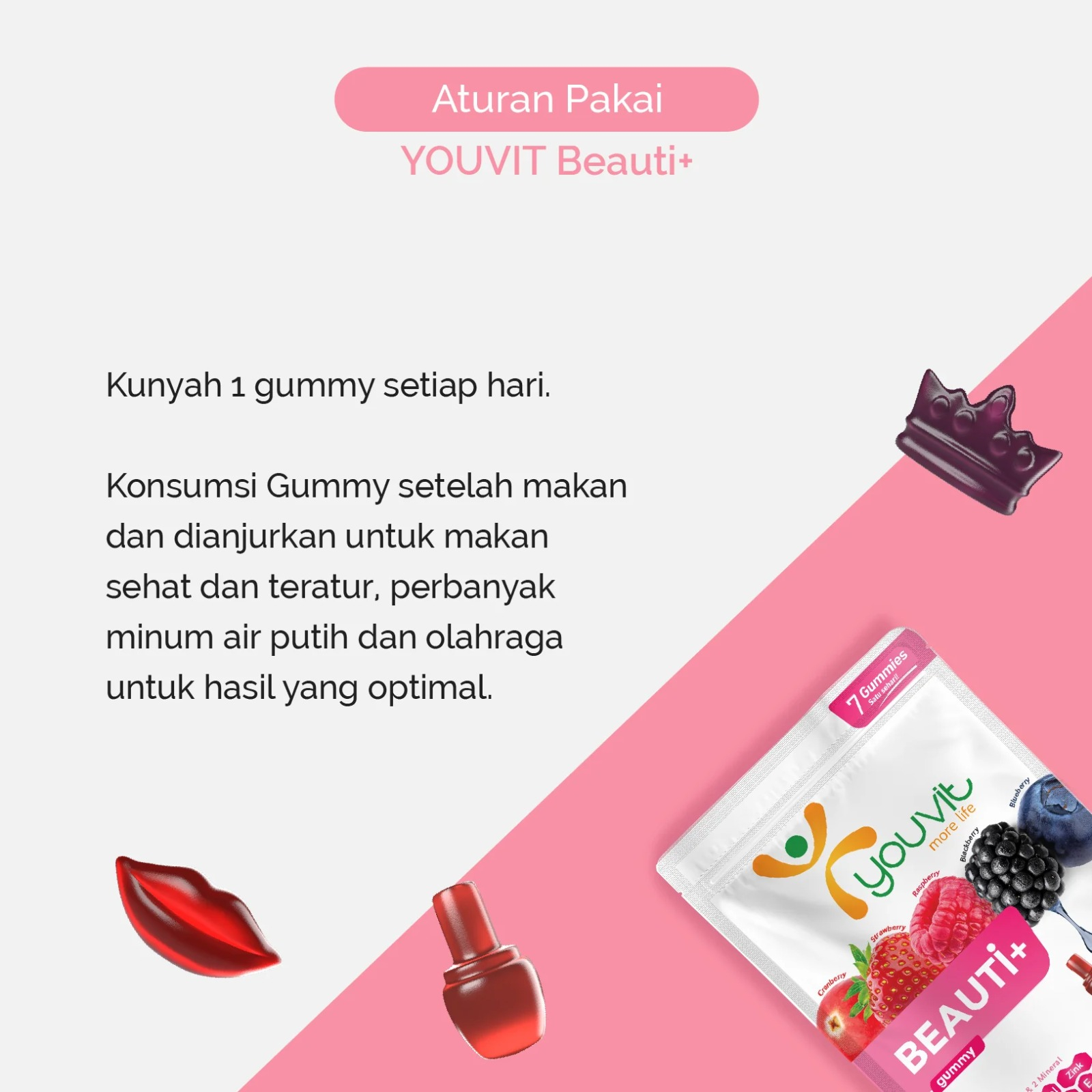 YOUVIT Beauti+7 Day 30 Day Ginseng Biotin &amp; Vitamin E untuk Rambut Rontok