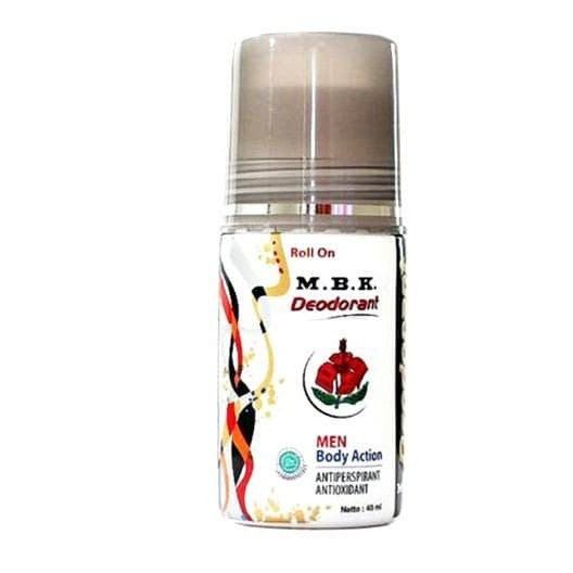 MBK Deodorant 40gr Roll On Men Body Action Antiperspirant Antioxidant Deodoran Pria Cowok Laki M.B.K