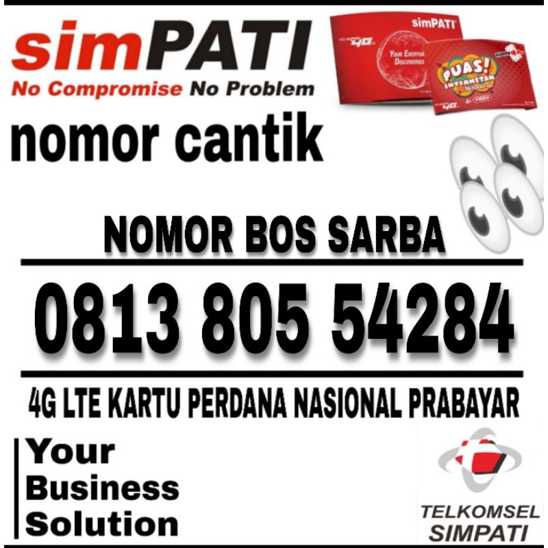 nomor cantik kartu prabayar Telkomsel simpati 4G LTE nomor kembar couple seri BOSSS BOSSS