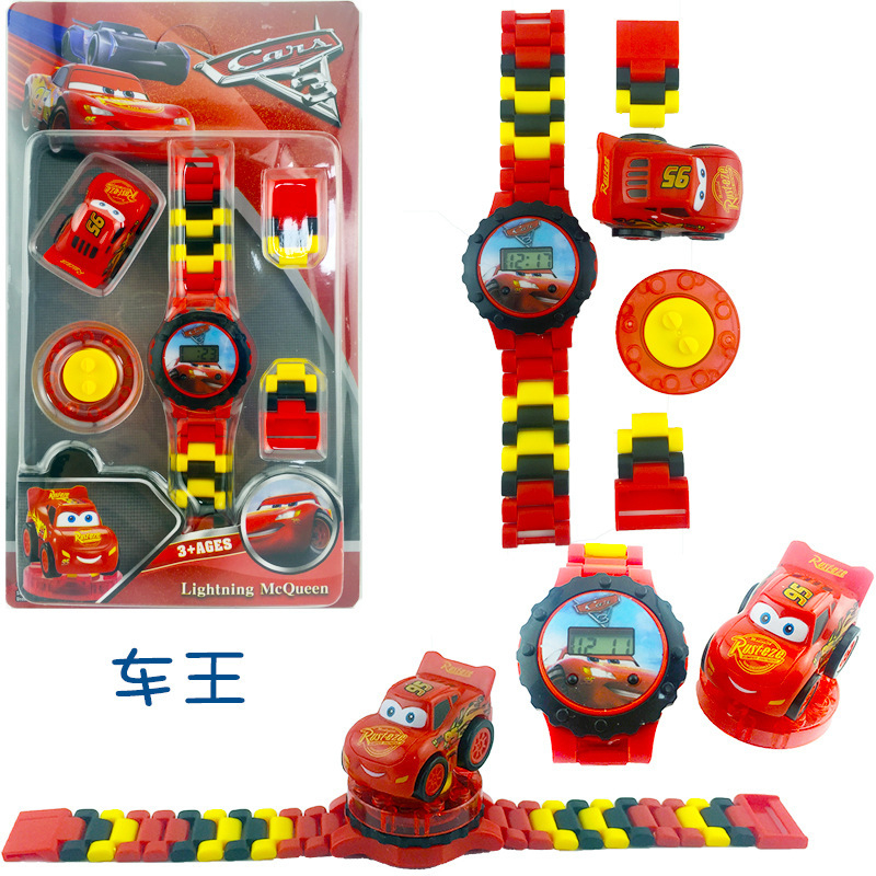 HOT SALE Jam Tangan Anak Digital Bentuk Lego Karakter Mobil CARS McQueen