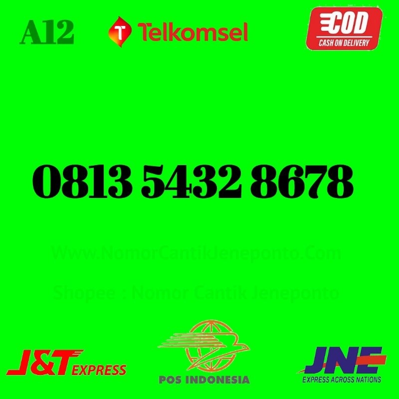 Kartu Perdana Nomor Cantik Seri Urut 5432 Akhiran Naik 678 Sakti Combo