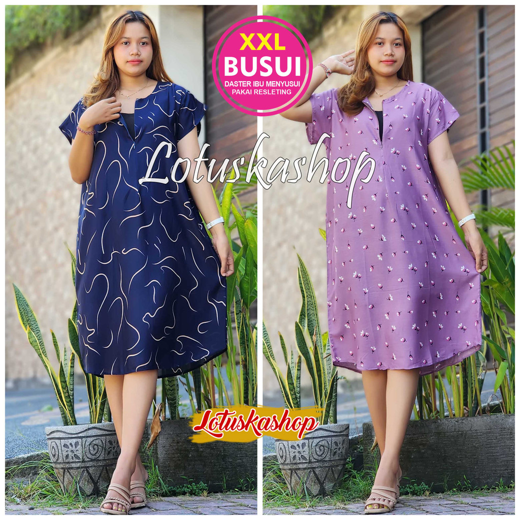 Daster Bali Jumbo Busui XXL Resleting