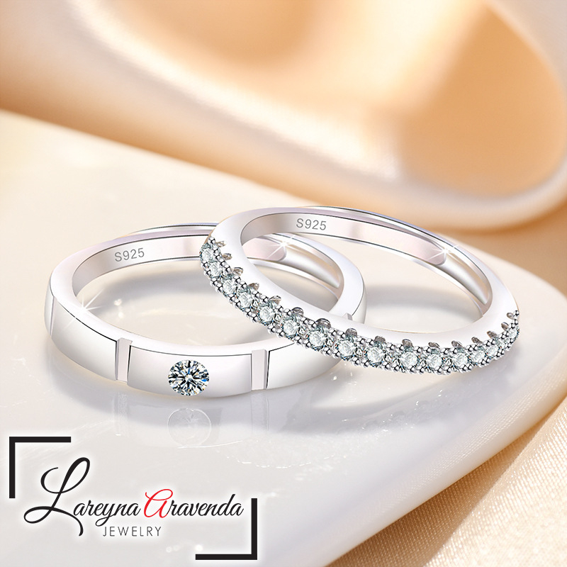 Lareyna Aravenda Cincin Pasangan / Couple Rings Korean Style Luxury Crystal CC032