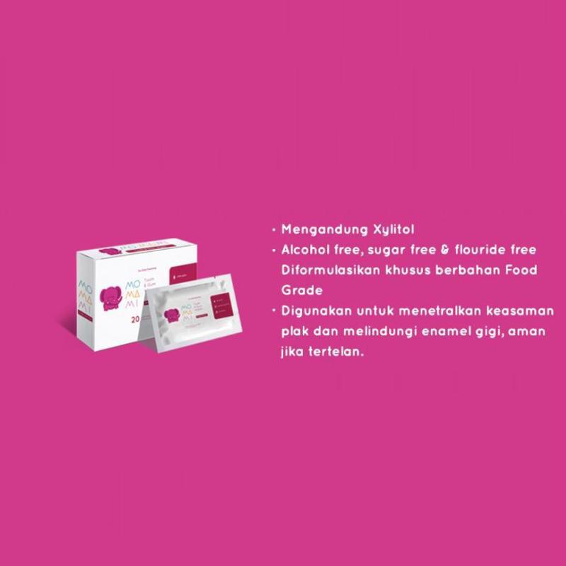 Momami Tooth Gum Baby Tisu Basah Pembersih Mulut Bayi Newborn SIKAT Lidah Gusi Gigi Lidah Aman Tertelan Finger Wipes Traveling Wipes Pembersih Mulut sehabis makan mpasi