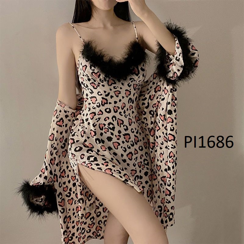 PIYAMA STELAN SUTERA LINGERIE + CARDIGAN PI1686 &amp; PI1687