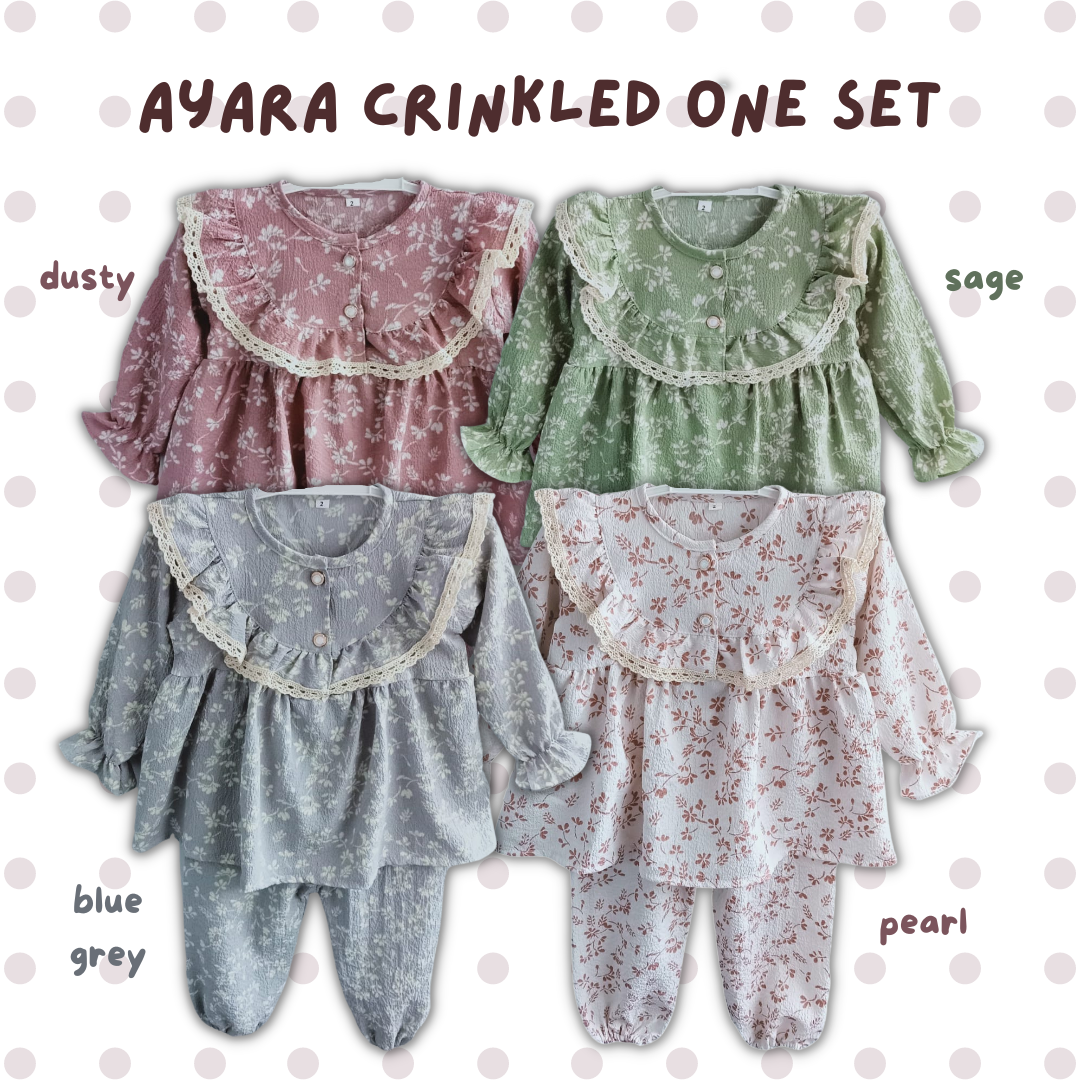 setelan anak perempuan one set 1 2 3 tahun setelan anak rayon set flowy baju anak perempuan balita baby lula AYARA ALEXA ONE SET