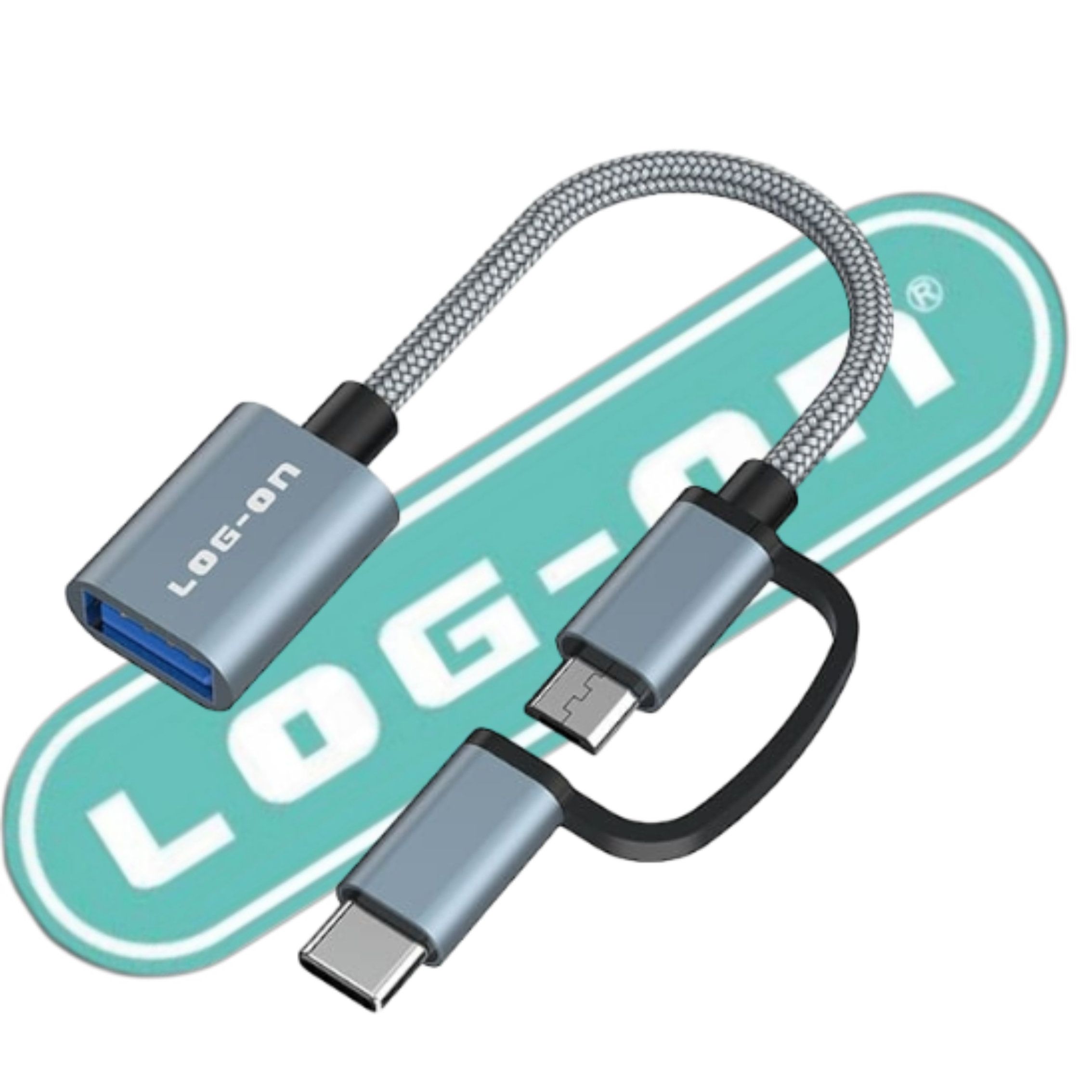 Log - On OT11 Twoin Kabel OTG 2 in 1 micro dan type c