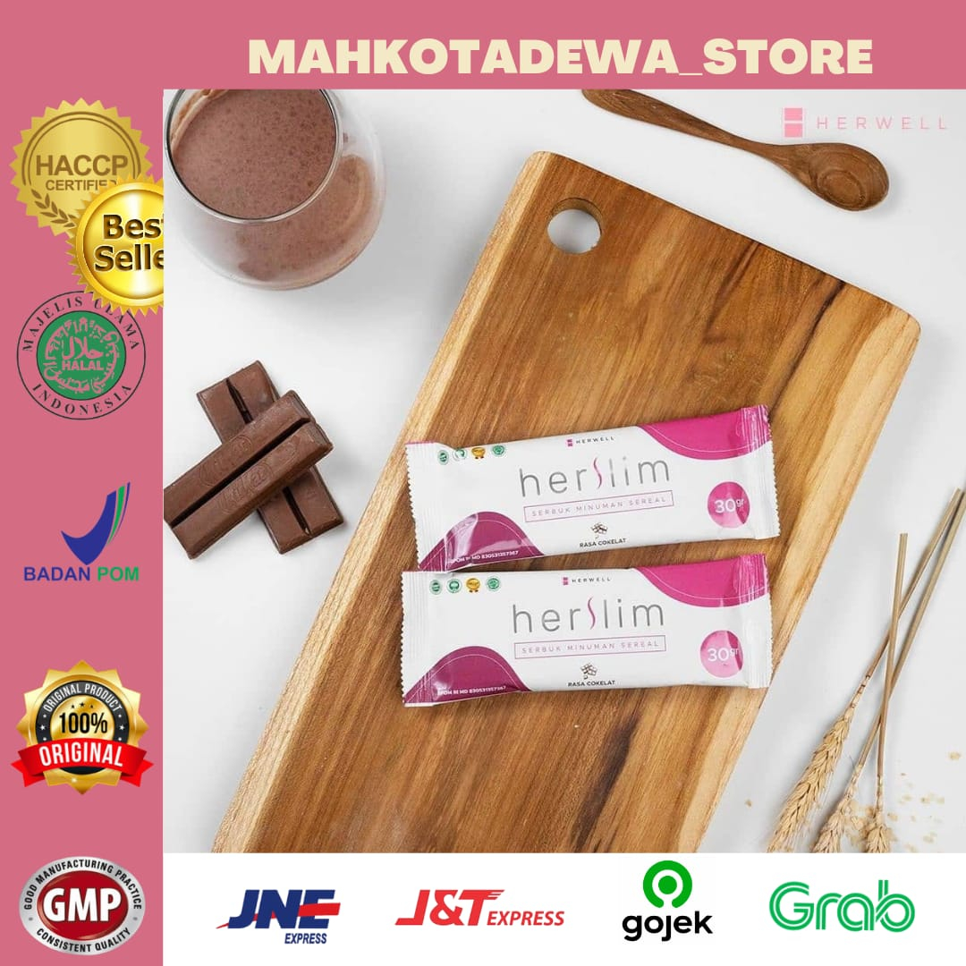 

HERSLIM SUPLEMEN PELANGSING MEAL REPLEACE (Isi 1 Sachet) ORIGINAL, BPOM & MUI HALAL