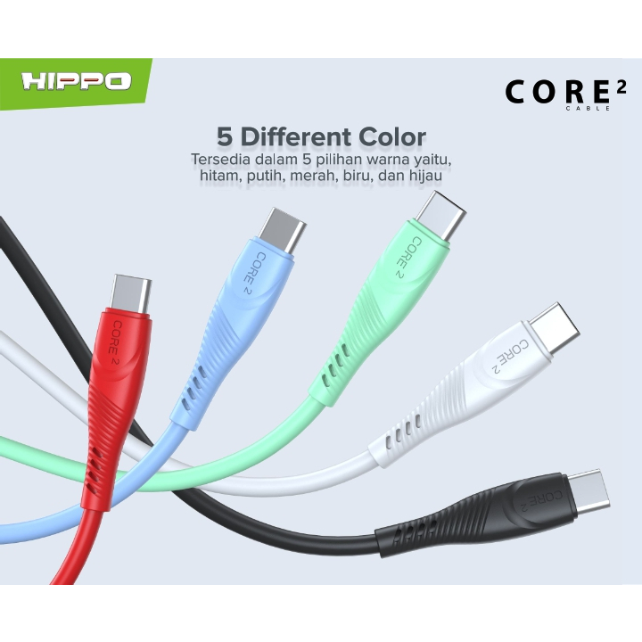 Hippo Core2 Kabel Data &amp; Cable Charger Quick Charge Fast Charging 3.0 2.1A