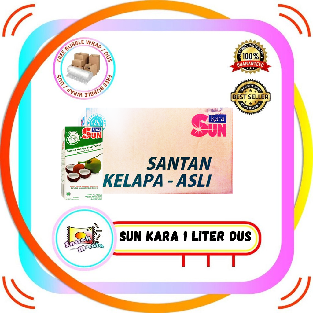 Sun Kara Santan Kelapa Cair 1 Liter x 12 pcs DUS 1000 ml