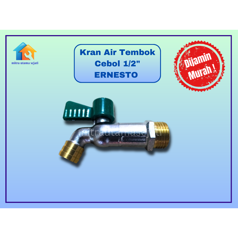 KRAN KERAN AIR TEMBOK 1/2" INCH KERAN KUNINGAN KAMAR MANDI CEBOL TAMAN ERNESTO