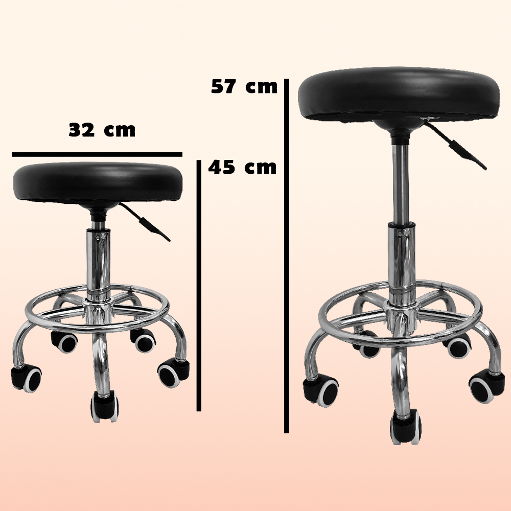 Kursi Bar Hidrolik Bulat Roda Barstool Bangku Kantor Roda Stool Kursi Salon JBY-7