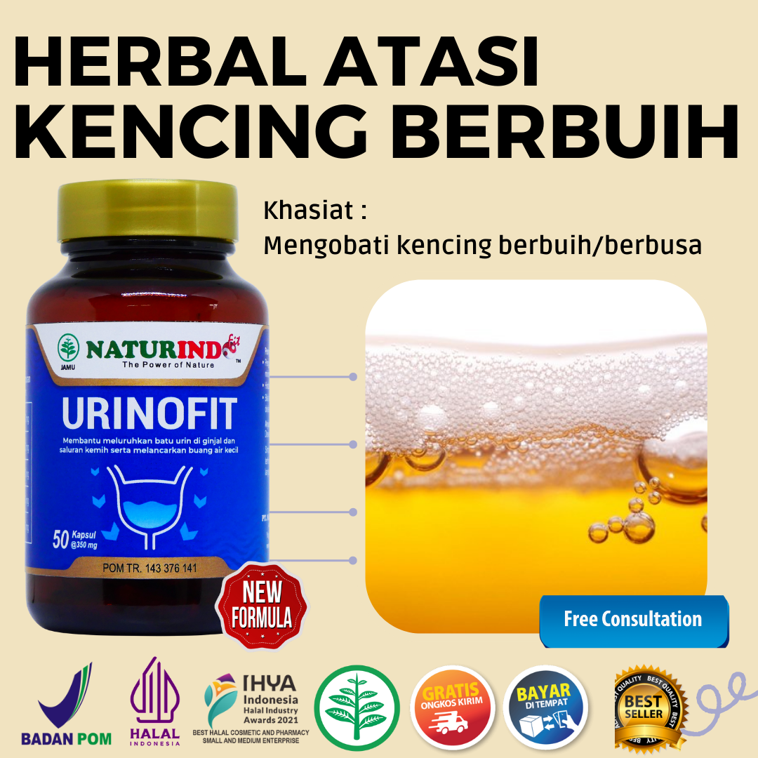 Obat Kencing Berbuih Berbusa Infeksi Saluran Kemih ISK Bau Urinofit Naturindo