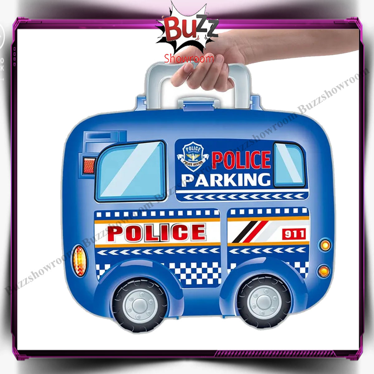 Police Parking Diy Suitcase Play Set Mainan Anak Mobil Polisi