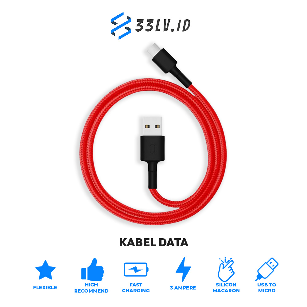 【33LV.ID】model terbaru kabel data xiaomi original 100 % 2a micro usb +packing