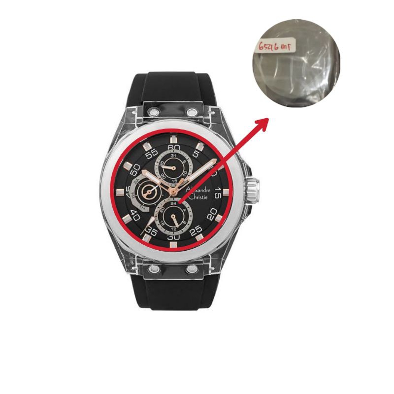 kaca jam tangan pria Alexandre Christie 6546 m original
