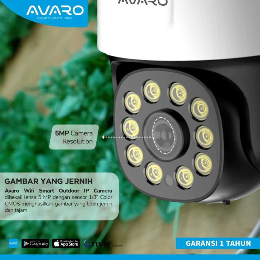 AVARO Smart WIFI IP Camera CCTV Outdoor CT02 5MP Color Nightvision