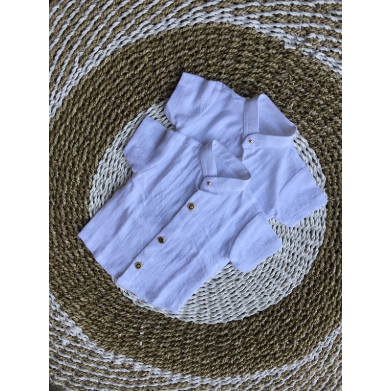 SIZE 0-5 tahun KEMEJA ANAK/semi safari anak pakaian adat bali kemeja putih baju tiga bulanan otonan 