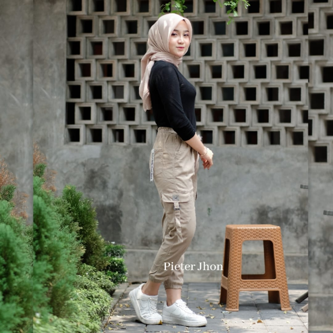 Celana Cargo Jogger Wanita Terbaru Celana Wanita Jogger American Drill