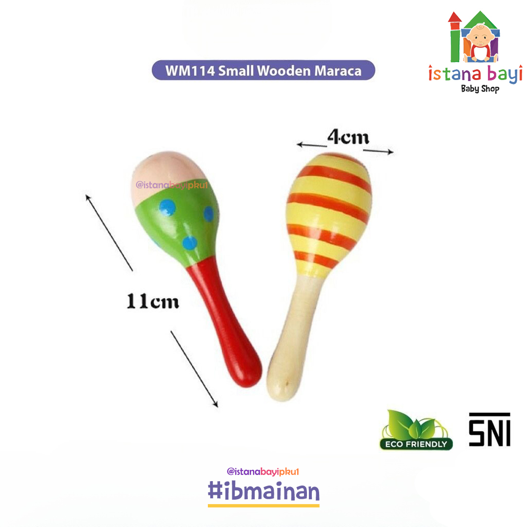 Mainan Edukasi - Small Wooden Maraca WM114 - Mainan Anak