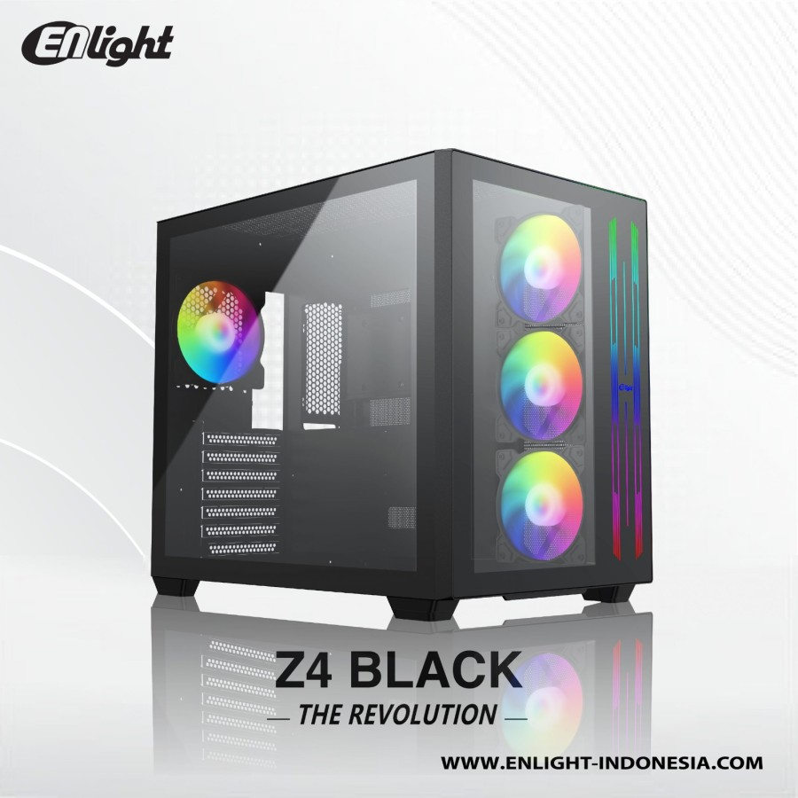 CASING ENLIGHT FPMAX Z4 - INCLUDE 3 FAN - BLACK