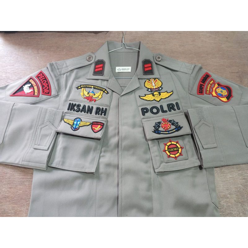 Baju seragam pdl Tactical brimob atribut timbul