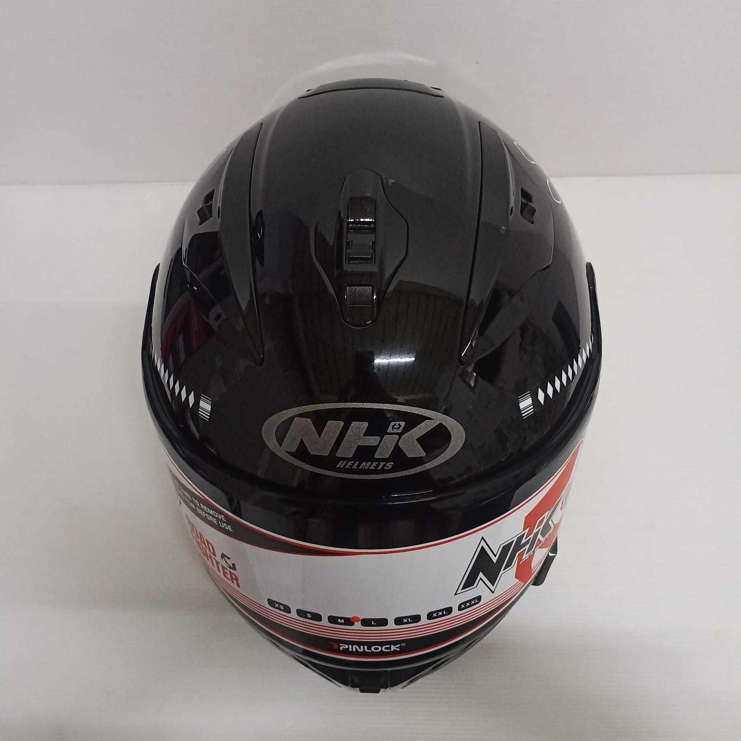 HELM FULL FACE NHK GP PRIME BUSHIDO #1 BLACK RED SINGLE VISOR 1V DARK SMOKE
