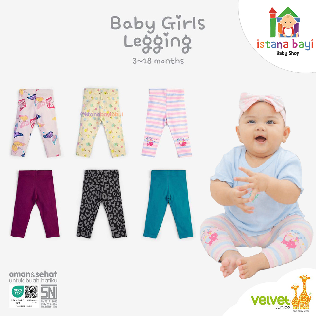 Velvet Junior Legging Motif Anak Girl / Legging Bayi