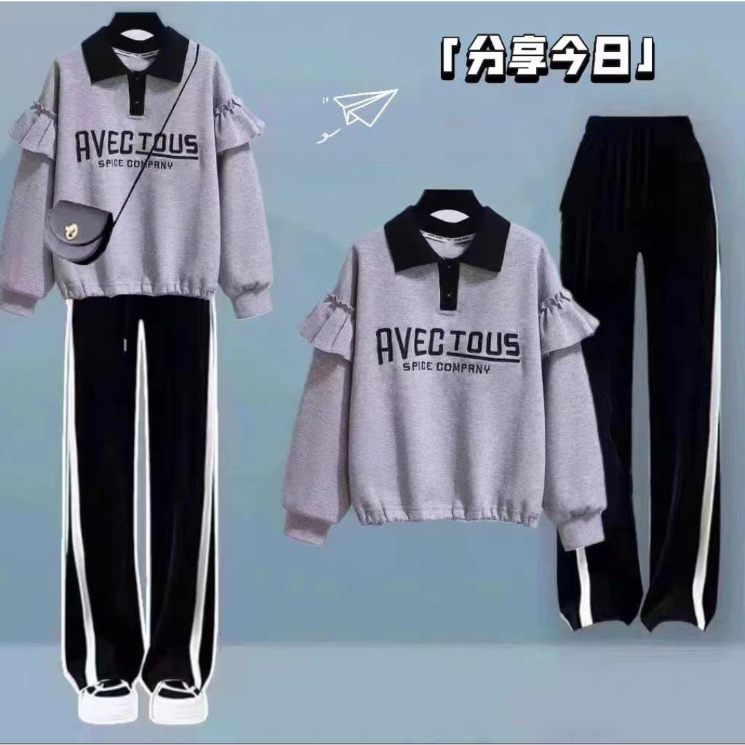 AVECTOUS SET SPORTY STYLE SETELAN WANITA  PANJANG (IC)