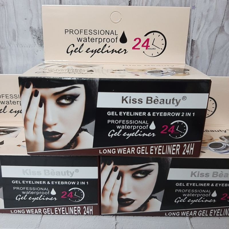 KISS BEAUTY GEL EYLINER AND EYEBROW PROFESSIONAL 2IN1