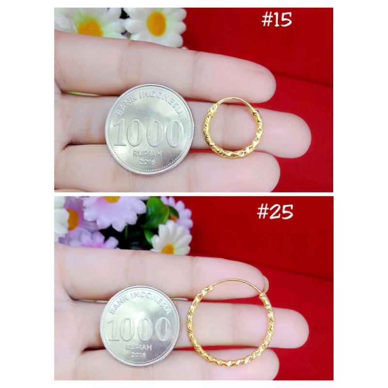 anting selir anak dan dewasa lapis emas 24k