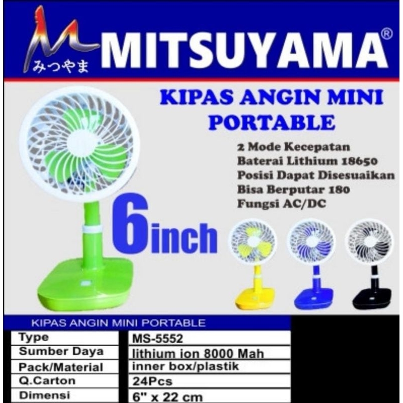 Kipas Angin Emergency Mitsuyama MS-5552 Portable Mini