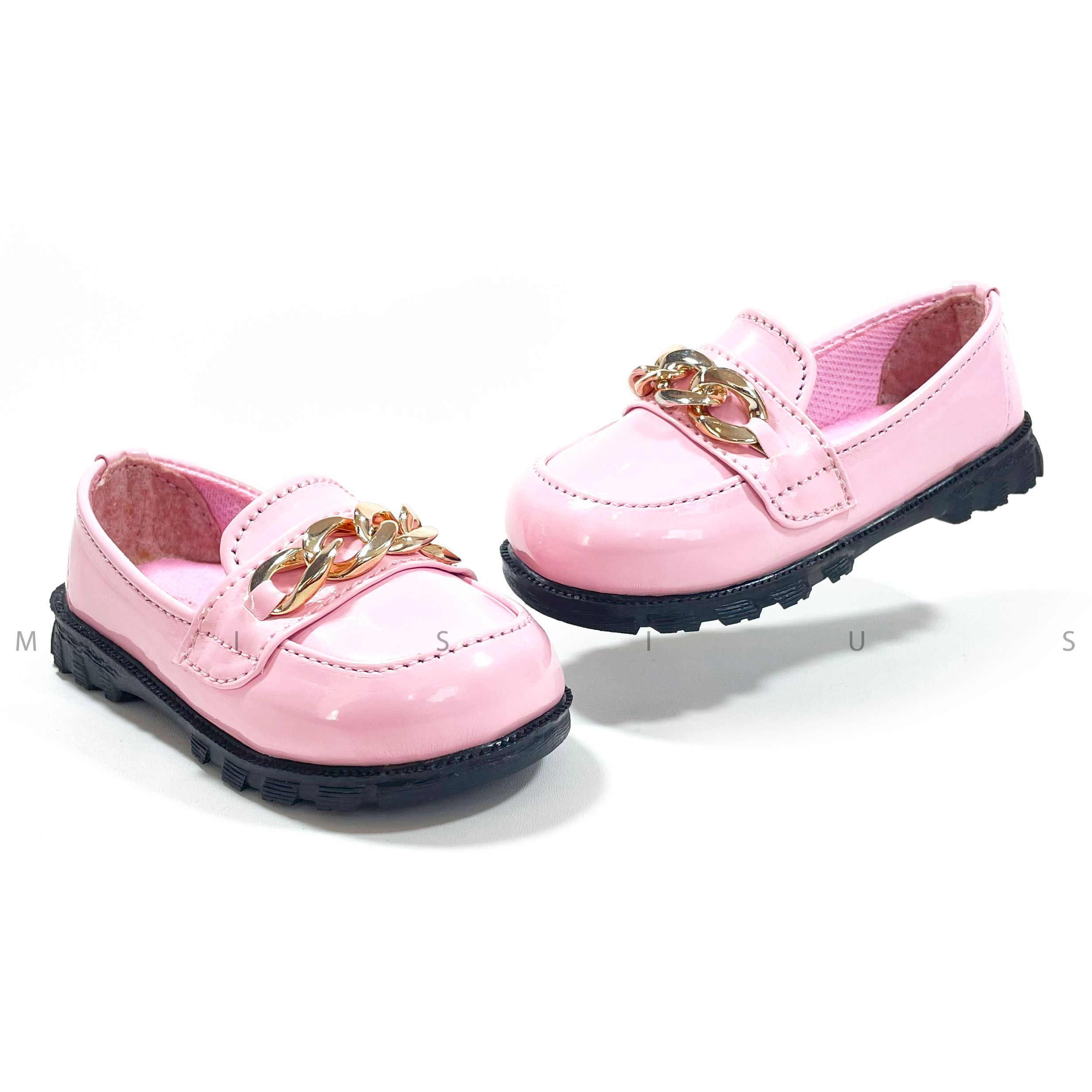 Misius JISO Sepatu Anak Perempuan Slip On Loafers Variasi Rantai