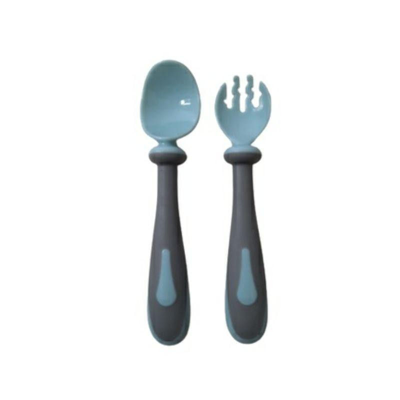 George Baby Bendable Silicone Spoon Fork (Case) / Sendok Set