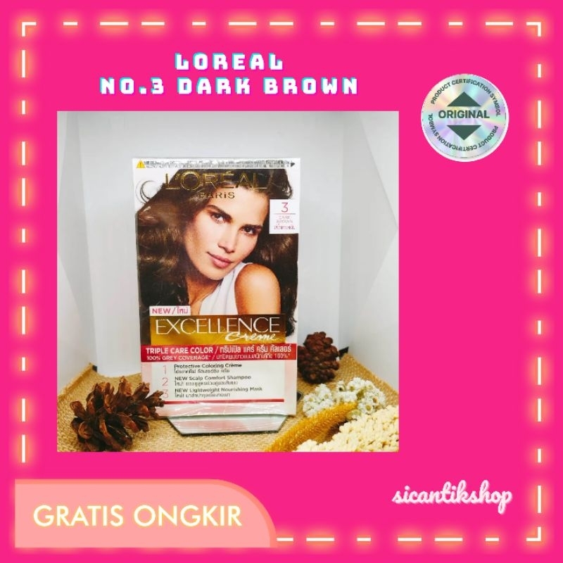 LOREAL Cat Rambut No.3 DARK BROWN