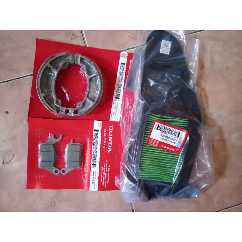 Paket hemat filter udara kampas rem depan belakang Vario 125 kvb kzl kzr