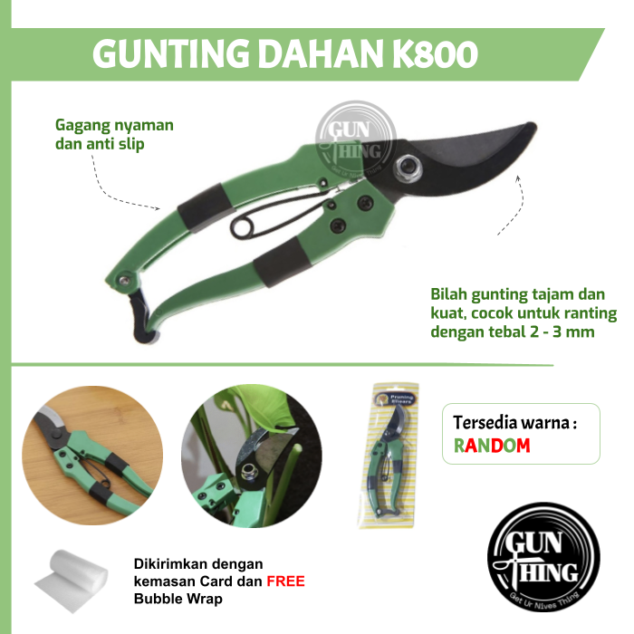 Gunting Dahan K800 Ranting Tanaman Pohon - Pruning Shears Tanaman Bunga