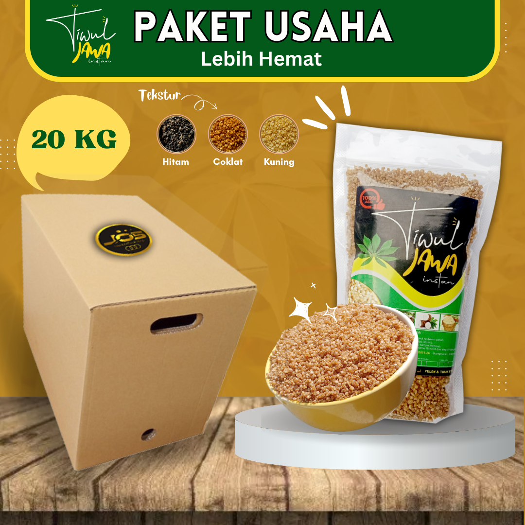 

Tiwul Instan 20 kg Pulen Tidak Pahit 100% Premium