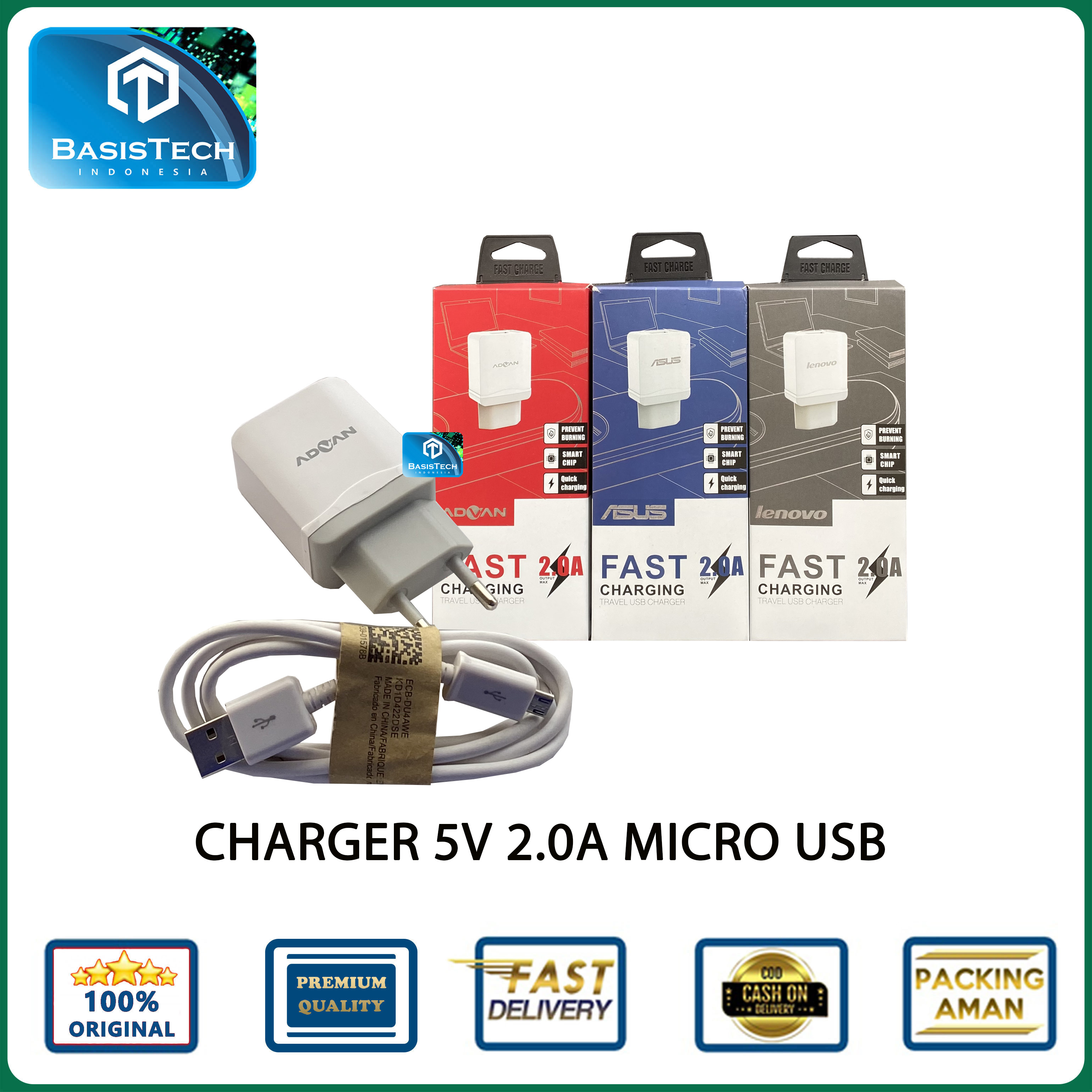 CHARGER MICRO USB V8 2.0A FAST CHARGING BTJ-051 ORIGINAL QUALITY