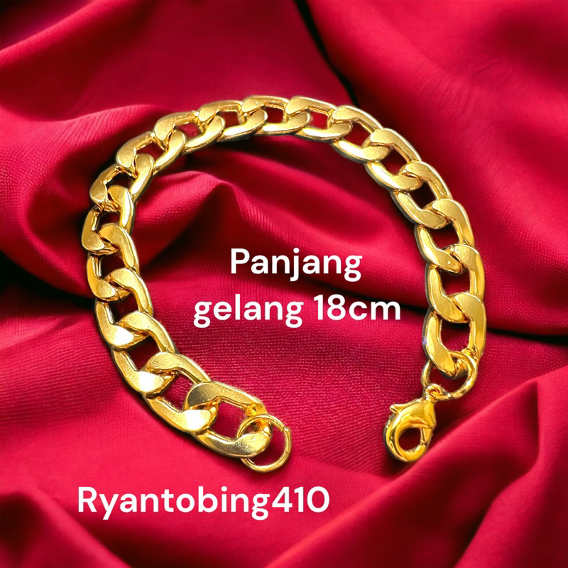 gelang tangan titanium pria wanita model rantai emas----GL06