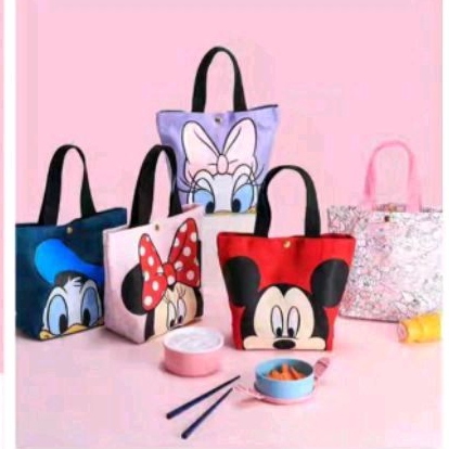 Tas Tenteng Bekal Mickey Mouse / Hand Bag Mickey Minnie / Tas Import Dessi Donald / Tas Import Karak