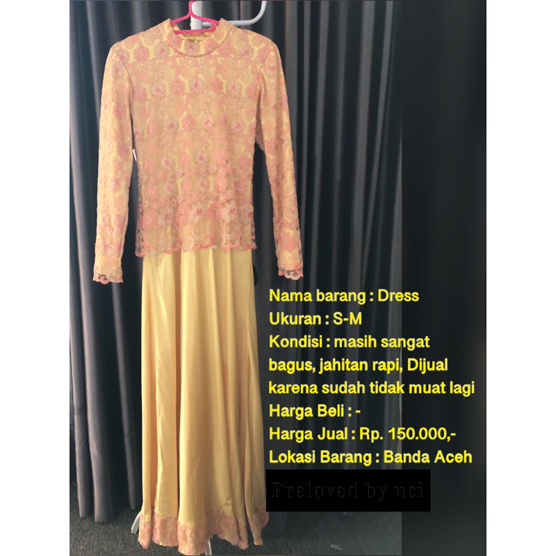 dress renda kuning (preloved)