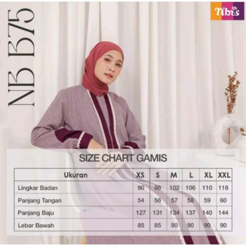 NB B75 GAMIS DRESS NIBRAS N'BRS TERBARU NBRS DRESS SERIMBIT NIBRAS N'BRS