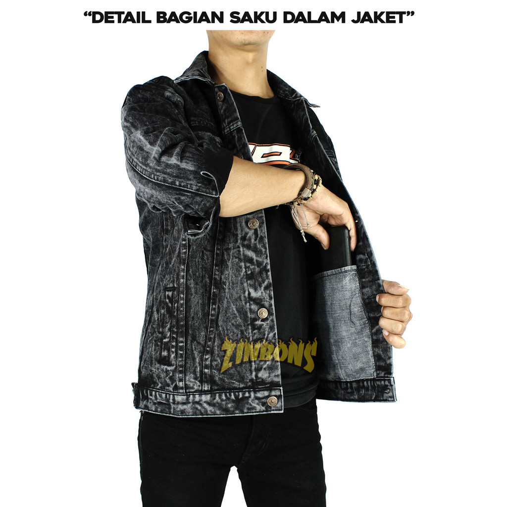 Zinbons Denim Jacket Black Stone - Jaket Jeans Pria Best Quality