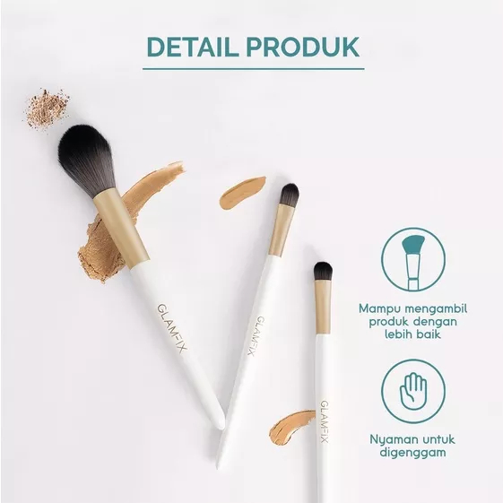 GLAMFIX Special White Brush Series - Kuas Makeup Alat Kecantikan