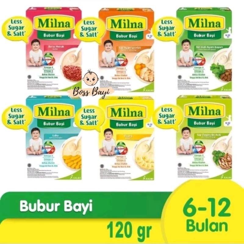 MILNA - Bubur Bayi Makanan Pendamping ASI usia 6 bulan ke atas 120gr