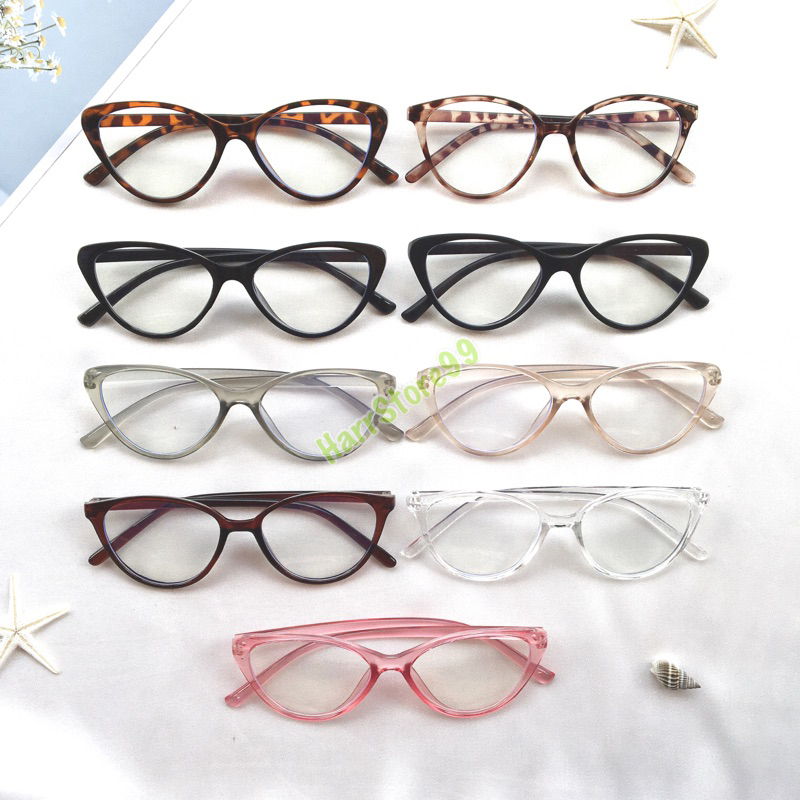 Kacamata Fashion Korea anti radiasi. Kacamata Cat Eye. Kacamata Macan/Leopard. Kacamata Fuji