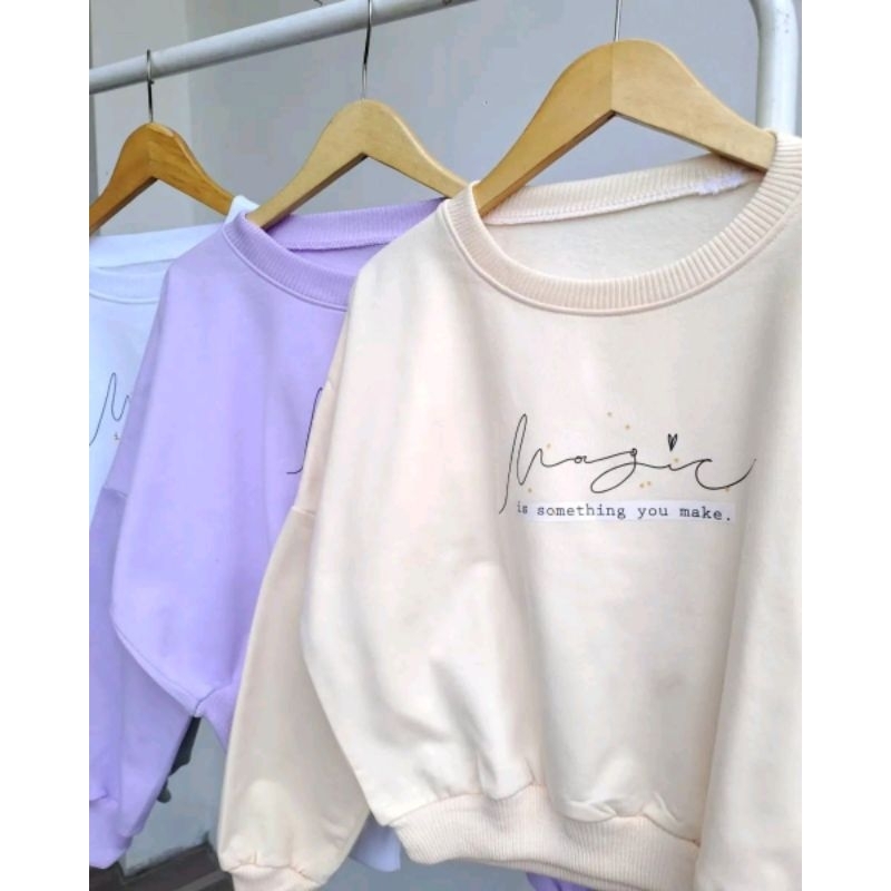 MAGIC LOVE CROP SWEATER OVERSIZE WANITA / CROPE SWEATER