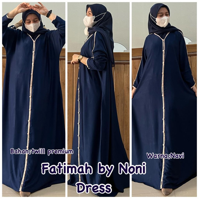 Daster Arab NONI DRESS FATIMAH Kaftan Rayon Twill Premium Big Size